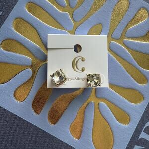 Charming Charlie Rose Gold Cushion-Cut Crystal Stud Earrings